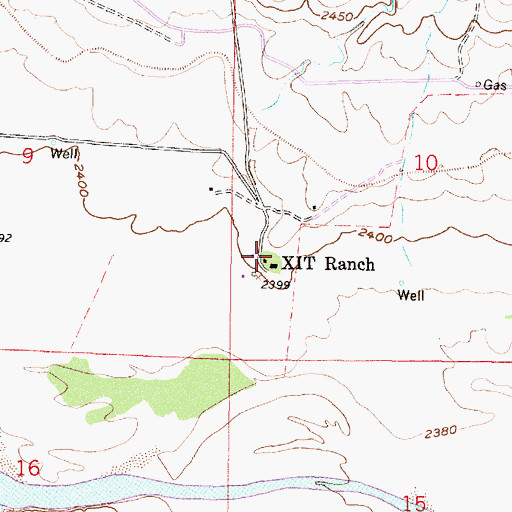 Topographic Map of XIT Ranch, KS