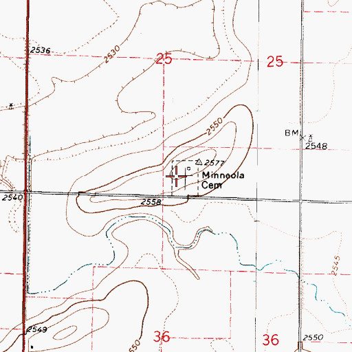 Topographic Map of Appleton Township Cemetery, KS