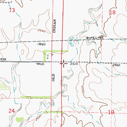 Topographic Map of Township of Wilburn, KS