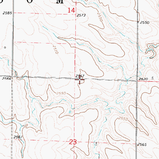 Topographic Map of Township of Bloom, KS