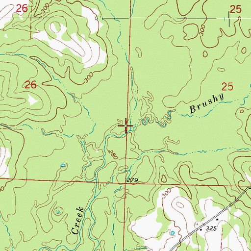 Topographic Map of Brushy Creek, AR
