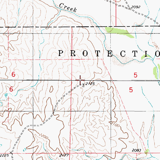 Topographic Map of Sand Creek, KS