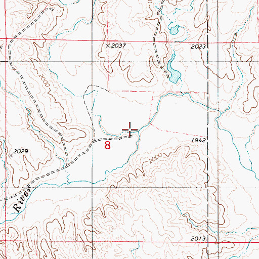 Topographic Map of North Branch Medicine Lodge River, KS
