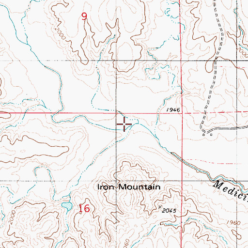 Topographic Map of South Branch Medicine Lodge River, KS