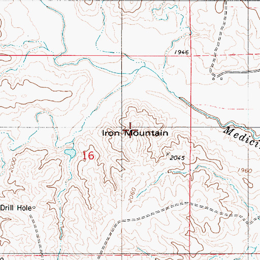 Topographic Map of Iron Mountain, KS