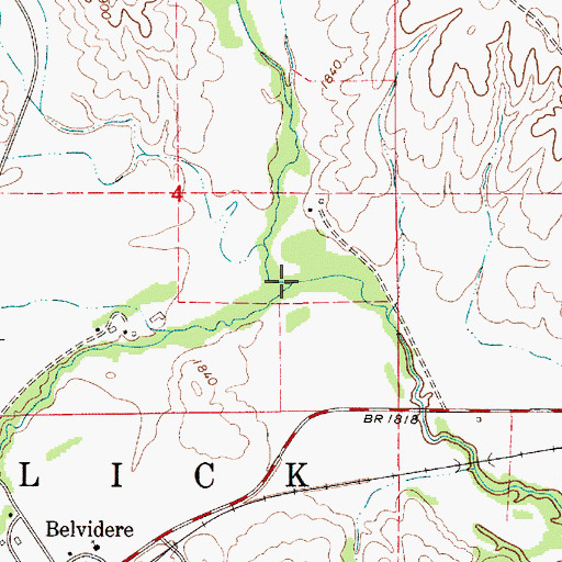 Topographic Map of Spring Creek, KS