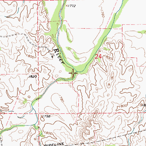 Topographic Map of Walker Draw, KS