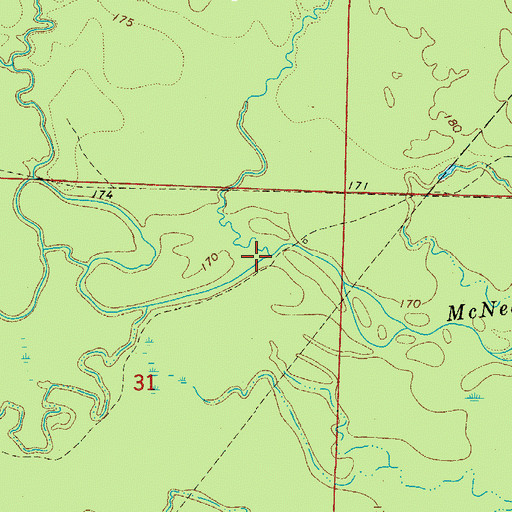 Topographic Map of Brushy Creek, AR