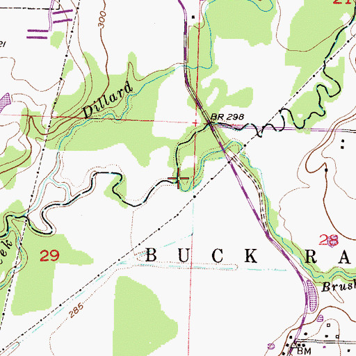 Topographic Map of Brushy Creek, AR