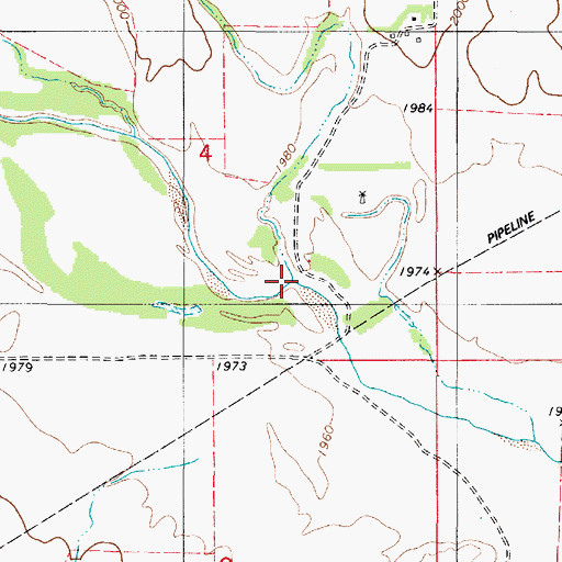 Topographic Map of Lone Tree Creek, KS
