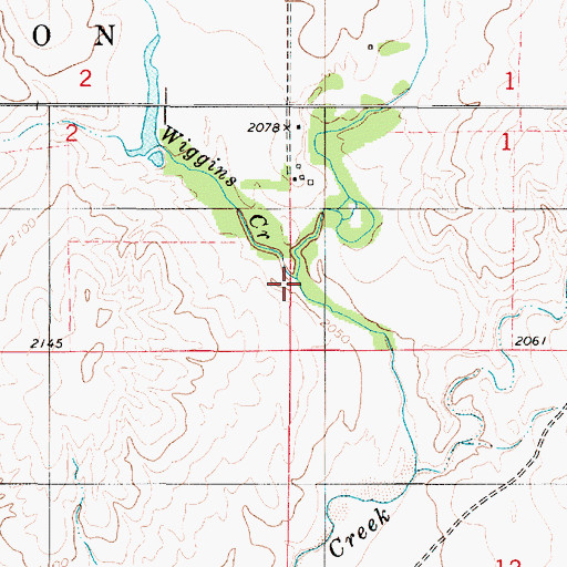Topographic Map of Wiggins Creek, KS