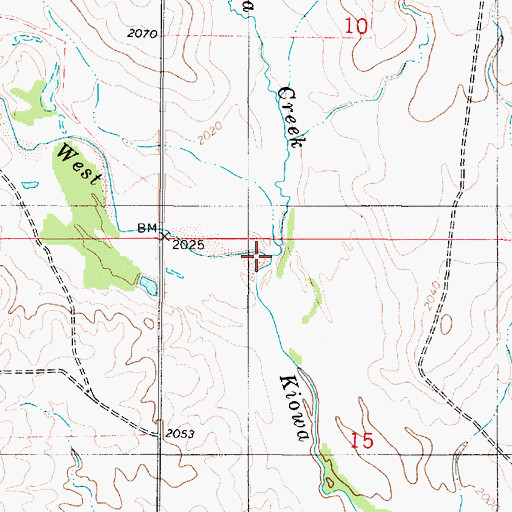 Topographic Map of Middle Kiowa Creek, KS