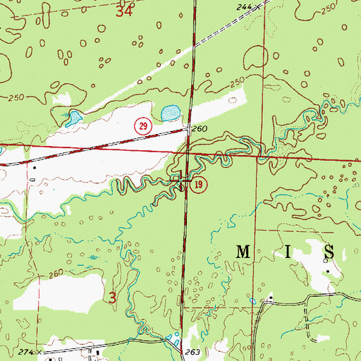 Topographic Map of Brushy Creek, AR