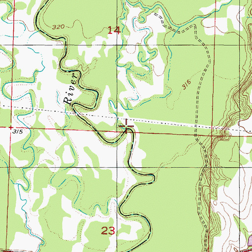 Topographic Map of Brushy Creek, AR