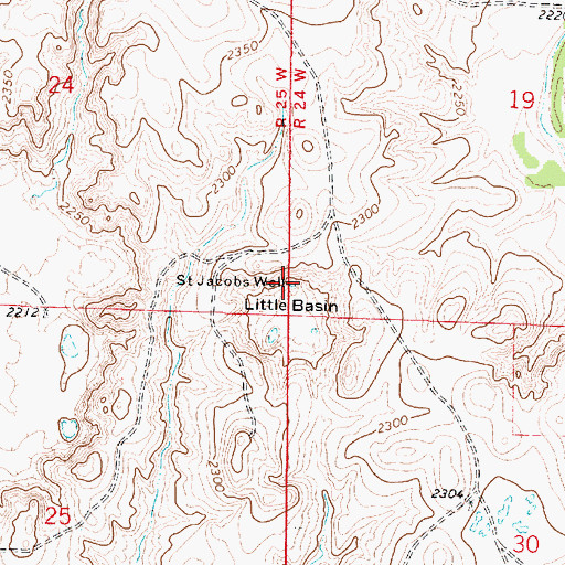 Topographic Map of Saint Jacobs Well, KS