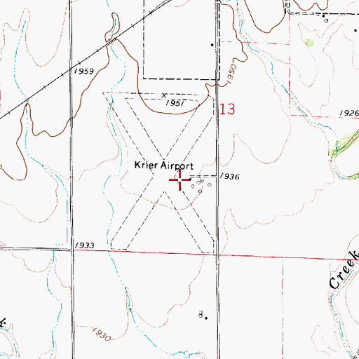 Topographic Map of Harold Krier Field, KS