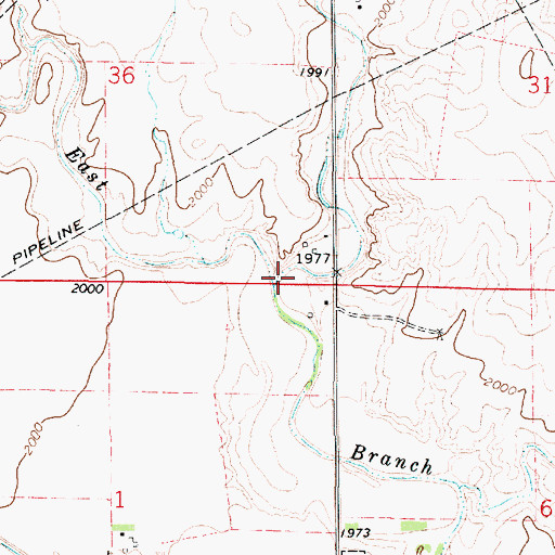 Topographic Map of Casino Creek, KS