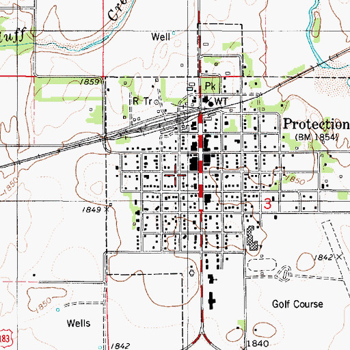 Topographic Map of Church of Christ, KS