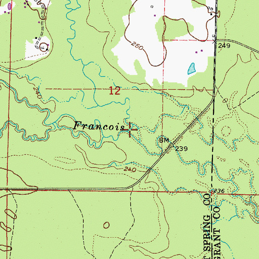 Topographic Map of Brushy Creek, AR