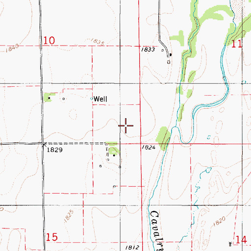 Topographic Map of Kiowa Creek, KS
