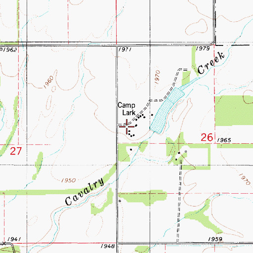 Topographic Map of Camp Lark, KS