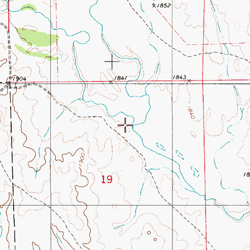 Topographic Map of West Branch Nescatunga Creek, KS
