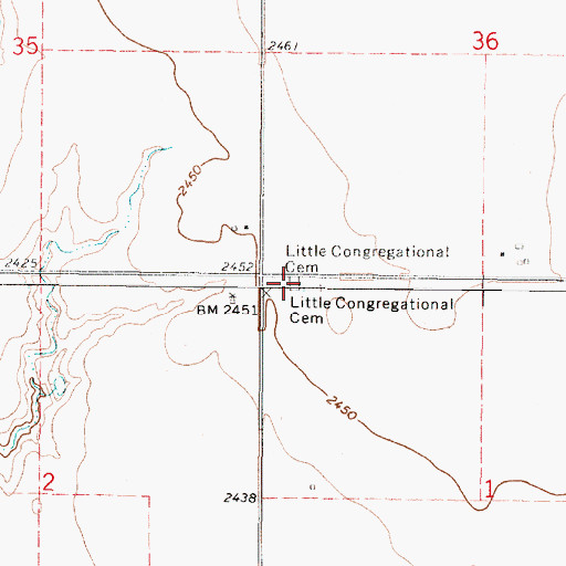 Topographic Map of Kleine Gemeinde Cemetery, KS