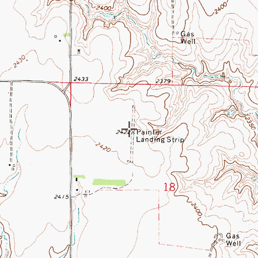 Topographic Map of Painter Landing Strip (historical), KS