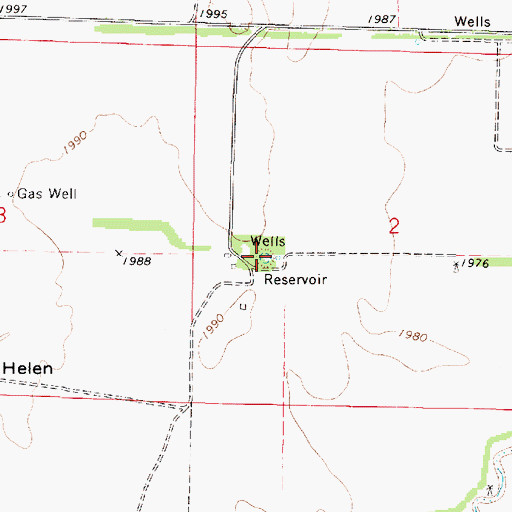 Topographic Map of Wells Reservoir, KS