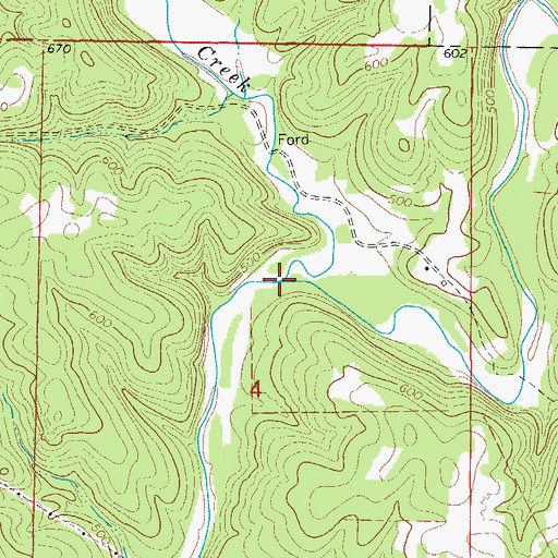 Topographic Map of Brushy Creek, AR