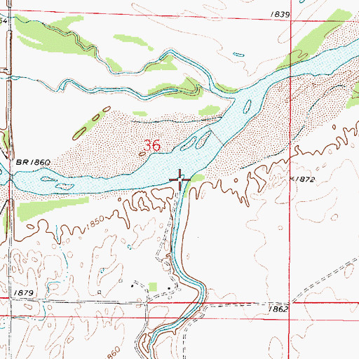 Topographic Map of Clark Creek, KS