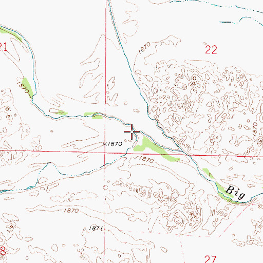 Topographic Map of Bullard Creek, KS