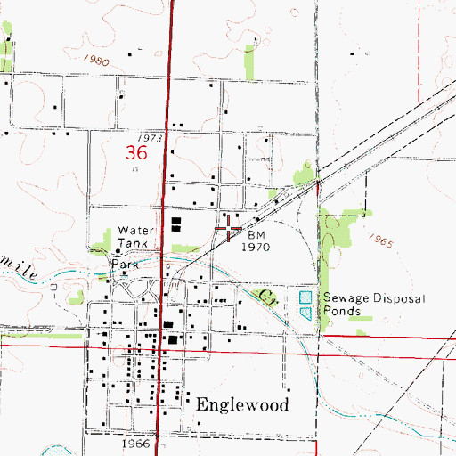 Topographic Map of Englewood, KS