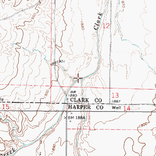 Topographic Map of Redoubt Creek, KS