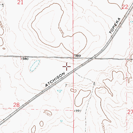 Topographic Map of Township of Center, KS