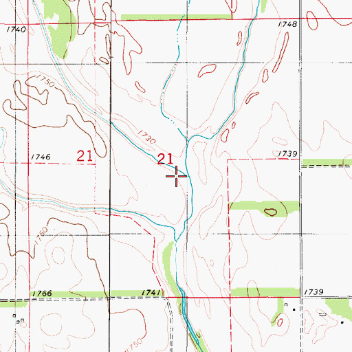 Topographic Map of Cavalry Creek, KS