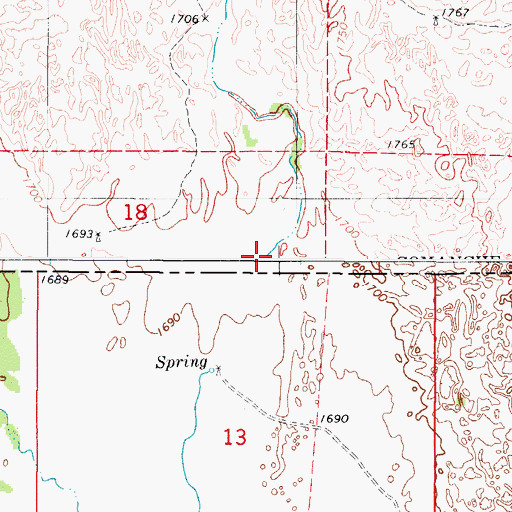 Topographic Map of West Creek, KS