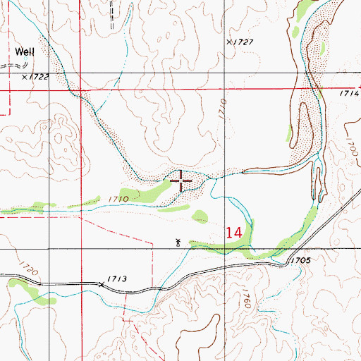 Topographic Map of Nescatunga Creek, KS