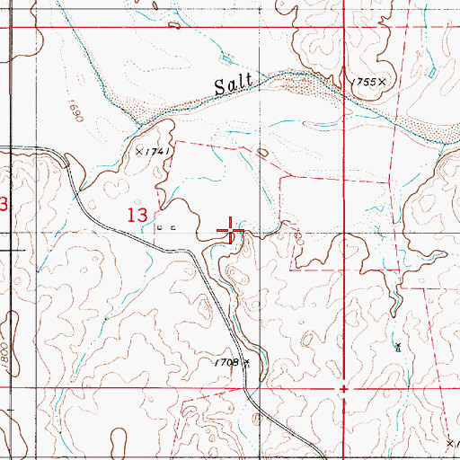 Topographic Map of Fancy Canyon, KS