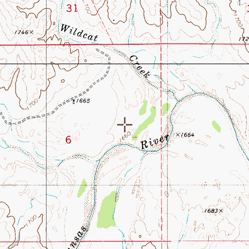 Topographic Map of Cave Creek, KS