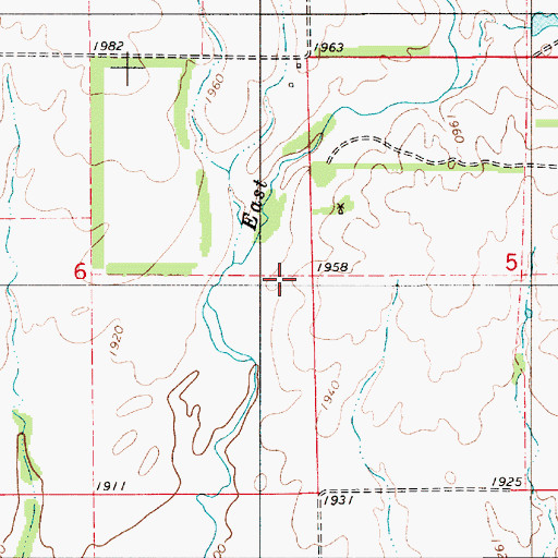 Topographic Map of Township of Coldwater, KS