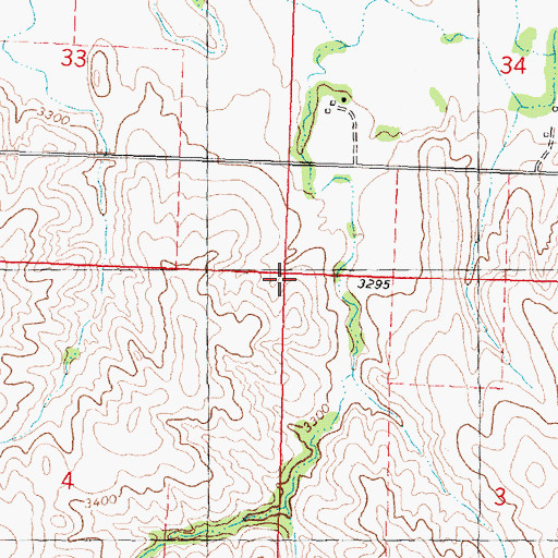 Topographic Map of Township of Cleveland Run, KS