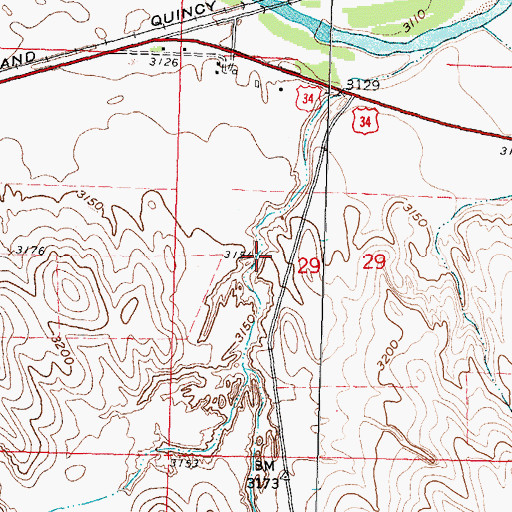 Topographic Map of Hay Canyon, NE