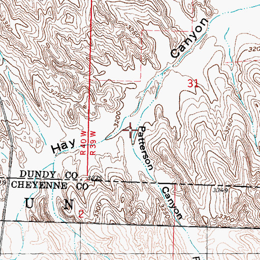 Topographic Map of Patterson Canyon, NE