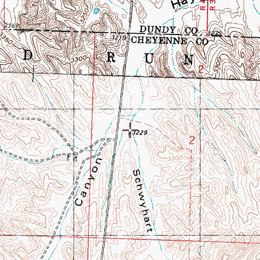 Topographic Map of Schwyhart Canyon, KS
