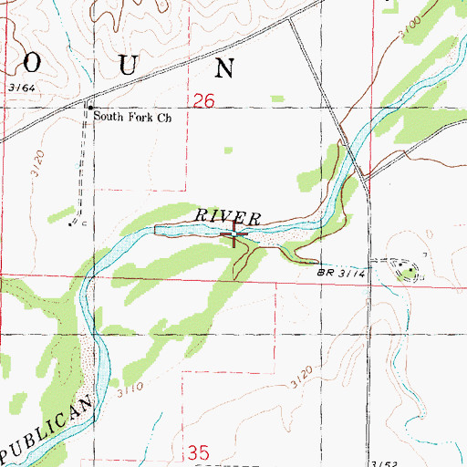 Topographic Map of Delay Creek, KS