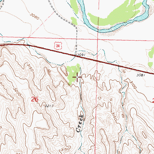 Topographic Map of Jarvis Canyon, NE