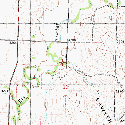 Topographic Map of Sawyer Canyon, KS