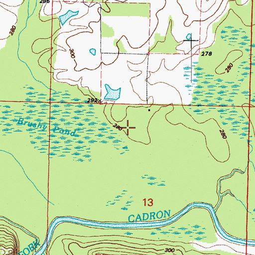 Topographic Map of Brushy Pond, AR