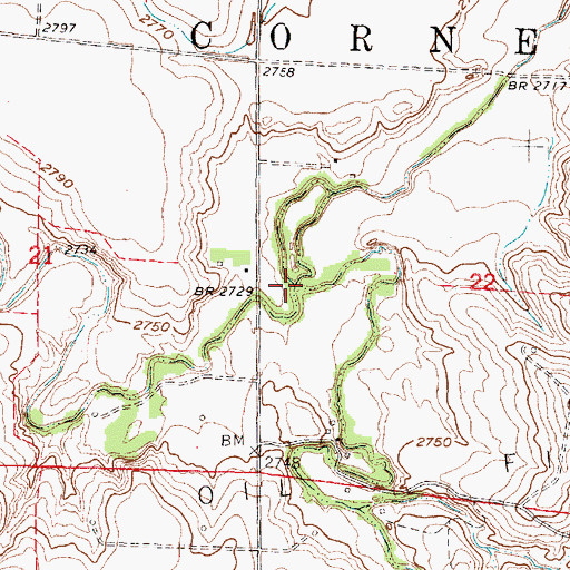 Topographic Map of South Fork Driftwood Creek, NE